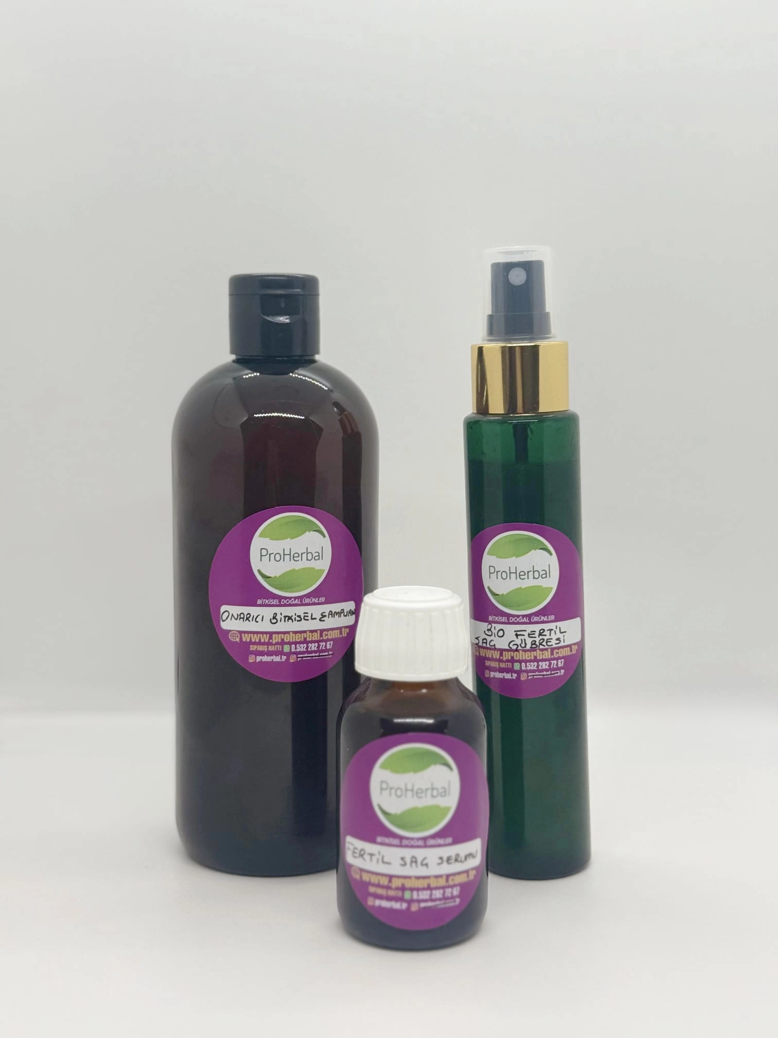 BİTKİSEL ONARICI ŞAMPUAN SAÇ BAKIM SETİ 400 ML 100  ML 50 ML 